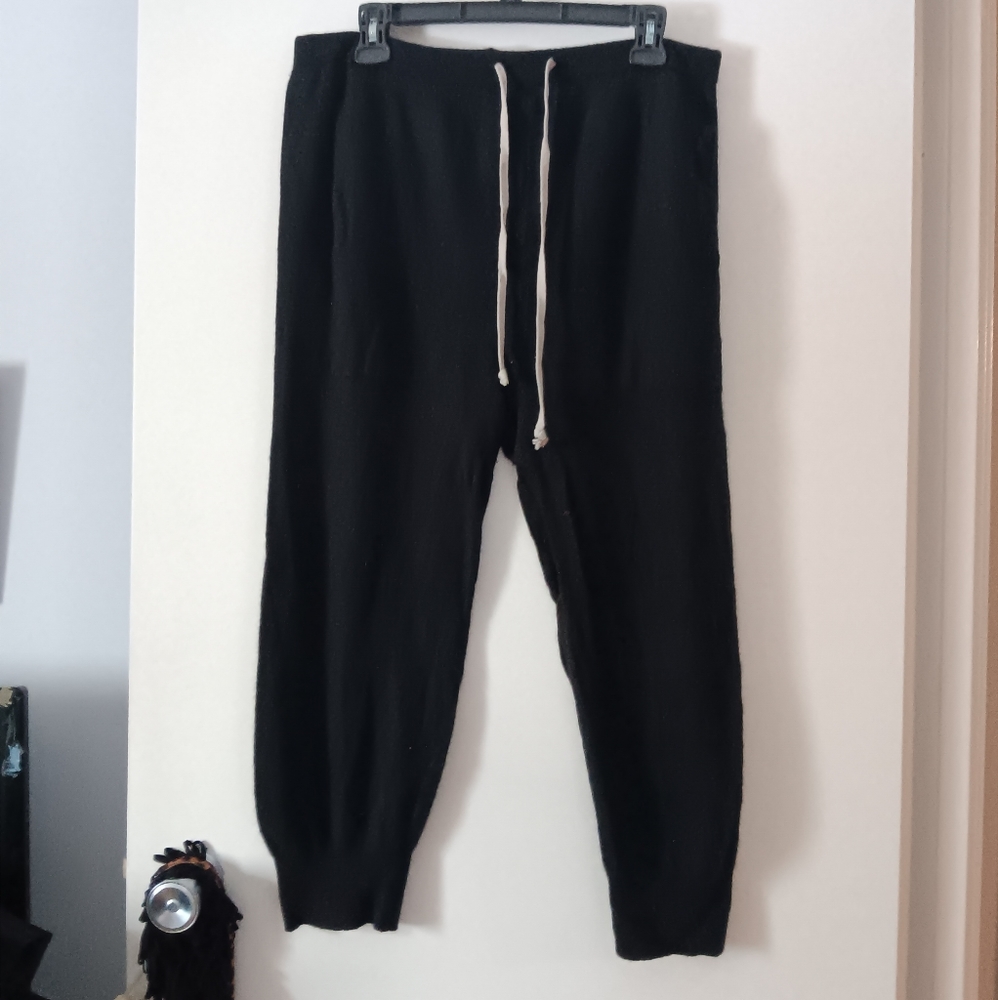 Rick Owens 100% cashmere drop crotch pants